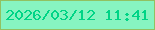 文字の大きさ：2、枠の色：91c161、背景の色：87f4c1、文字の色：00d486 無料ブログパーツのブログ時計