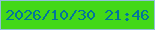 文字の大きさ：2、枠の色：91c1d9、背景の色：43d818、文字の色：01759c 無料ブログパーツのブログ時計