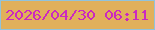 文字の大きさ：4、枠の色：91c3dc、背景の色：e1b05b、文字の色：cb29c0 無料ブログパーツのブログ時計