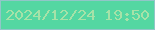文字の大きさ：3、枠の色：91c6c8、背景の色：54d7a2、文字の色：a6e2a8 無料ブログパーツのブログ時計
