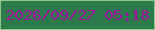 文字の大きさ：5、枠の色：91c788、背景の色：2c7b4b、文字の色：a30ea3 無料ブログパーツのブログ時計