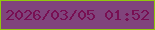 文字の大きさ：5、枠の色：91c80c、背景の色：80447c、文字の色：780f53 無料ブログパーツのブログ時計