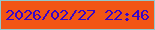 文字の大きさ：3、枠の色：91c8cc、背景の色：f25515、文字の色：3805c8 無料ブログパーツのブログ時計