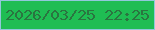 文字の大きさ：1、枠の色：91c8da、背景の色：1fbd53、文字の色：2a7540 無料ブログパーツのブログ時計