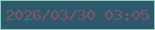 文字の大きさ：4、枠の色：91c9bd、背景の色：2e586c、文字の色：835667 無料ブログパーツのブログ時計