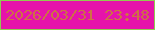 文字の大きさ：4、枠の色：91ca51、背景の色：e613aa、文字の色：cd7144 無料ブログパーツのブログ時計