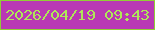文字の大きさ：3、枠の色：91cd37、背景の色：b938b5、文字の色：aee758 無料ブログパーツのブログ時計