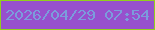 文字の大きさ：5、枠の色：91cf1d、背景の色：9750cd、文字の色：7b9cdc 無料ブログパーツのブログ時計
