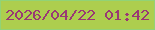 文字の大きさ：1、枠の色：91d376、背景の色：adce4e、文字の色：993974 無料ブログパーツのブログ時計