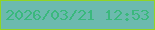 文字の大きさ：3、枠の色：91d424、背景の色：6cbaae、文字の色：3ab87d 無料ブログパーツのブログ時計