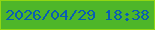 文字の大きさ：5、枠の色：91d713、背景の色：4eb629、文字の色：085db3 無料ブログパーツのブログ時計