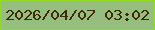 文字の大きさ：2、枠の色：91db25、背景の色：96be7e、文字の色：41290c 無料ブログパーツのブログ時計