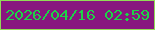文字の大きさ：1、枠の色：91db57、背景の色：88167f、文字の色：1dd447 無料ブログパーツのブログ時計