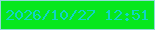 文字の大きさ：3、枠の色：91dbd8、背景の色：06e71e、文字の色：0fd4c7 無料ブログパーツのブログ時計