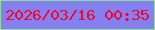 文字の大きさ：4、枠の色：91dd93、背景の色：8580ef、文字の色：fb022e 無料ブログパーツのブログ時計
