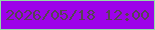 文字の大きさ：2、枠の色：91dda5、背景の色：9d02e9、文字の色：564453 無料ブログパーツのブログ時計