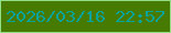文字の大きさ：5、枠の色：91de84、背景の色：477b00、文字の色：04a49d 無料ブログパーツのブログ時計