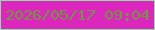 文字の大きさ：4、枠の色：91dea2、背景の色：dd26be、文字の色：6b9b3a 無料ブログパーツのブログ時計