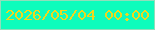 文字の大きさ：4、枠の色：91debb、背景の色：0efcbc、文字の色：f0d81d 無料ブログパーツのブログ時計