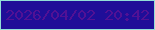 文字の大きさ：5、枠の色：91dfd7、背景の色：1f0e98、文字の色：511195 無料ブログパーツのブログ時計