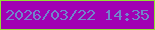 文字の大きさ：3、枠の色：91e133、背景の色：a101b3、文字の色：7184cb 無料ブログパーツのブログ時計