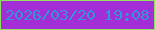 文字の大きさ：4、枠の色：91e161、背景の色：a32ed8、文字の色：3296d4 無料ブログパーツのブログ時計