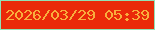 文字の大きさ：3、枠の色：91e1b6、背景の色：ea2a09、文字の色：f8ae3d 無料ブログパーツのブログ時計