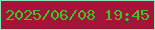 文字の大きさ：5、枠の色：91e1bb、背景の色：a21539、文字の色：38c825 無料ブログパーツのブログ時計