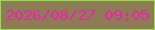 文字の大きさ：3、枠の色：91e344、背景の色：8e7c56、文字の色：ef21ab 無料ブログパーツのブログ時計