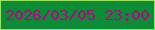 文字の大きさ：2、枠の色：91e367、背景の色：0d8c37、文字の色：ba0185 無料ブログパーツのブログ時計