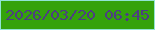文字の大きさ：5、枠の色：91e4d4、背景の色：34a20b、文字の色：4d3f81 無料ブログパーツのブログ時計