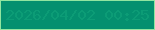 文字の大きさ：1、枠の色：91e5a0、背景の色：04906f、文字の色：0c9c76 無料ブログパーツのブログ時計