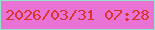 文字の大きさ：3、枠の色：91e6ca、背景の色：e973d5、文字の色：d7362f 無料ブログパーツのブログ時計
