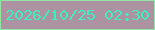 文字の大きさ：4、枠の色：91e7a2、背景の色：ad92a2、文字の色：40efbd 無料ブログパーツのブログ時計