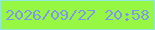 文字の大きさ：1、枠の色：91e8da、背景の色：96f842、文字の色：8097ee 無料ブログパーツのブログ時計
