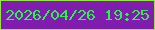 文字の大きさ：4、枠の色：91e93f、背景の色：801dae、文字の色：2cf24f 無料ブログパーツのブログ時計