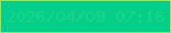 文字の大きさ：4、枠の色：91ea6d、背景の色：04ce88、文字の色：1bd38d 無料ブログパーツのブログ時計