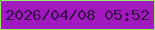 文字の大きさ：5、枠の色：91ee65、背景の色：a01abd、文字の色：3b114d 無料ブログパーツのブログ時計