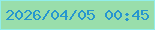 文字の大きさ：5、枠の色：91eeeb、背景の色：99deab、文字の色：2696cf 無料ブログパーツのブログ時計