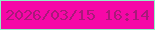 文字の大きさ：2、枠の色：91f0c6、背景の色：f608a7、文字の色：a9197a 無料ブログパーツのブログ時計