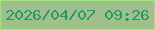 文字の大きさ：4、枠の色：91f35d、背景の色：9fbf8c、文字の色：279a62 無料ブログパーツのブログ時計