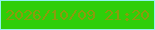 文字の大きさ：1、枠の色：91f4f0、背景の色：2fce09、文字の色：8b9b0d 無料ブログパーツのブログ時計