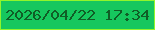 文字の大きさ：3、枠の色：91f52b、背景の色：16c75e、文字の色：105d26 無料ブログパーツのブログ時計