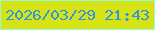 文字の大きさ：2、枠の色：91fcd8、背景の色：d8e315、文字の色：2f97e0 無料ブログパーツのブログ時計