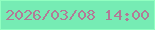 文字の大きさ：1、枠の色：91ffc1、背景の色：76ecb4、文字の色：b17b97 無料ブログパーツのブログ時計