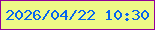 文字の大きさ：1、枠の色：92009b、背景の色：edfa87、文字の色：0665ee 無料ブログパーツのブログ時計