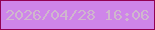 文字の大きさ：1、枠の色：920153、背景の色：ce85e9、文字の色：cfb7cd 無料ブログパーツのブログ時計