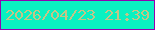 文字の大きさ：5、枠の色：9201b0、背景の色：0af1c1、文字の色：c6c487 無料ブログパーツのブログ時計