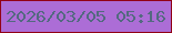 文字の大きさ：5、枠の色：920216、背景の色：ac6dd6、文字の色：536980 無料ブログパーツのブログ時計
