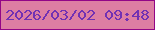 文字の大きさ：1、枠の色：920687、背景の色：dd7ea3、文字の色：7131b3 無料ブログパーツのブログ時計